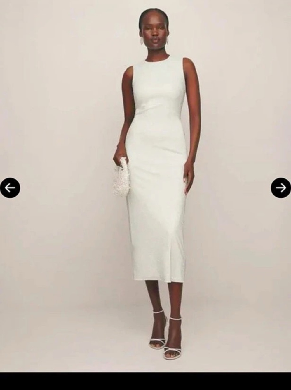 Reformation Breslin Dress Metallic White Size Small